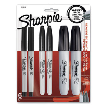 Sharpie® Mixed Point Size Permanent Markers, Assorted Tip Sizes-types, Black, 6-pack freeshipping - TVN Wholesale